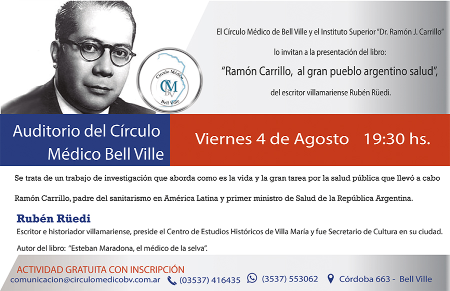 Presentación del Libro: «Ramón Carrillo, al gran pueblo argentino salud»