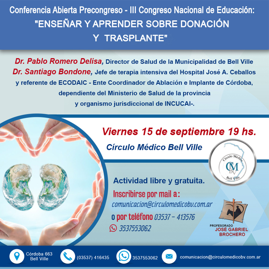 Conferencia: Enseñar y Aprender sobre Donación y Trasplante