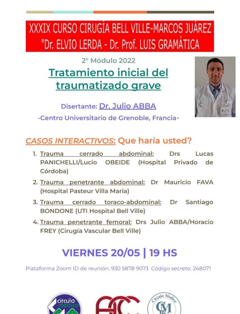 XXXIX Curso Cirugía Bell Ville – Marcos Juárez»Dr. Elvio Lerda – Dr. Prof. Luis Gramática